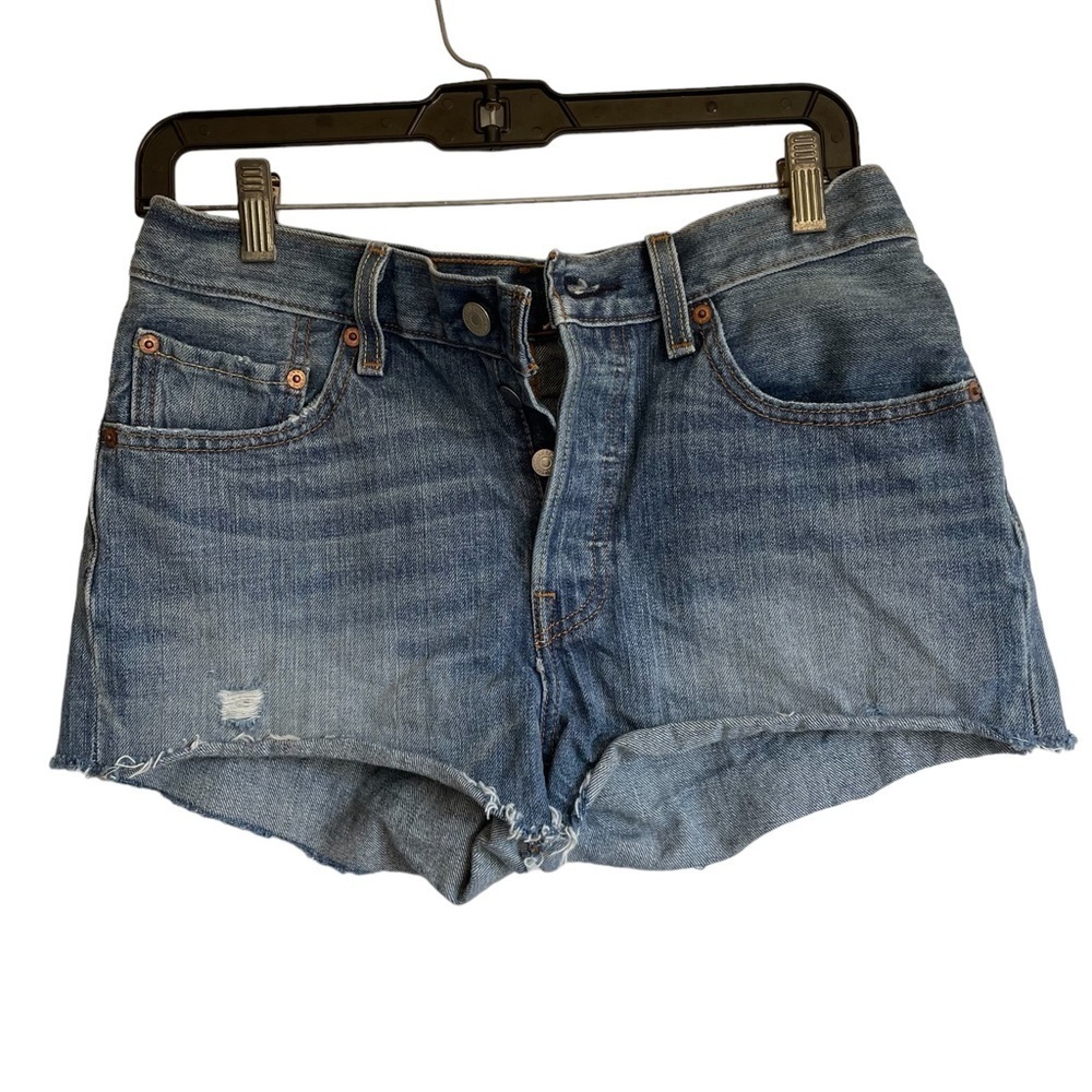Levi’s 501 Jean Cutoff’s Button Fly Distressed Raw Hem Size 27